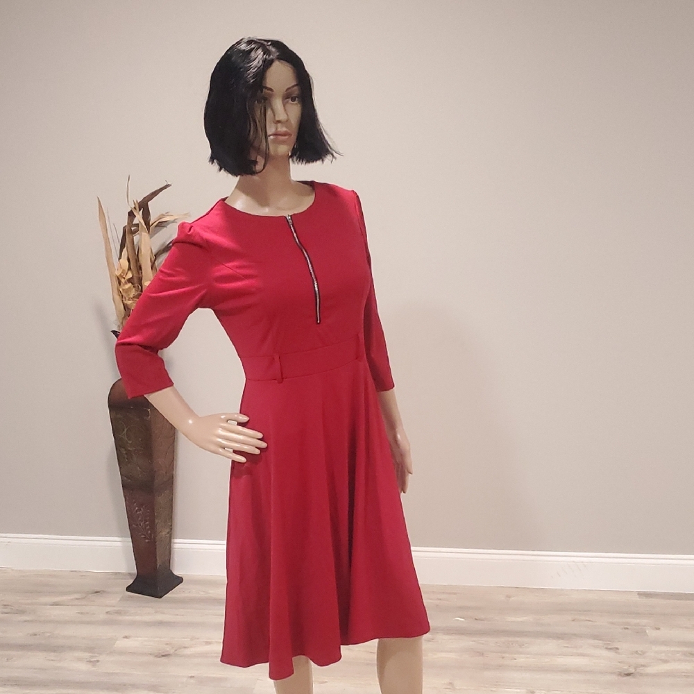 Maroon Long Sleeve Dress